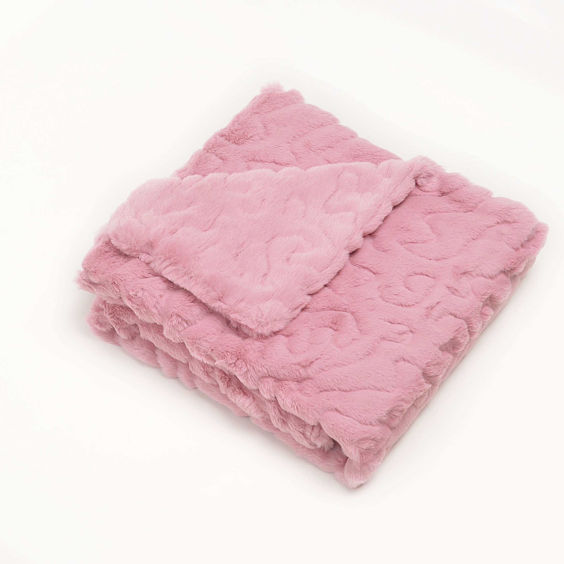 Cuddle Cookie Pink Ultra Soft Solid Fur Blanket