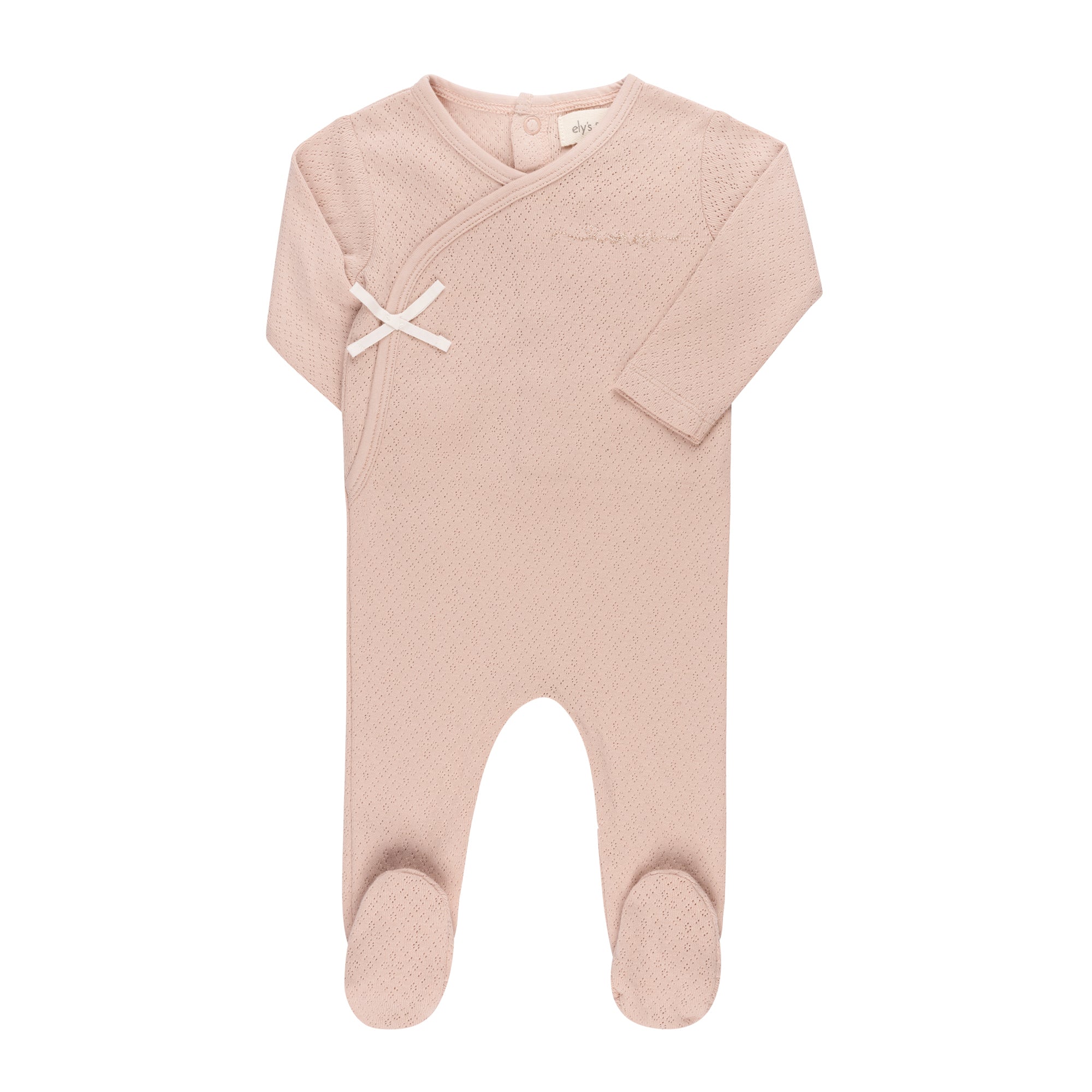 Ely's & Co Pink Amore Pointelle Footie