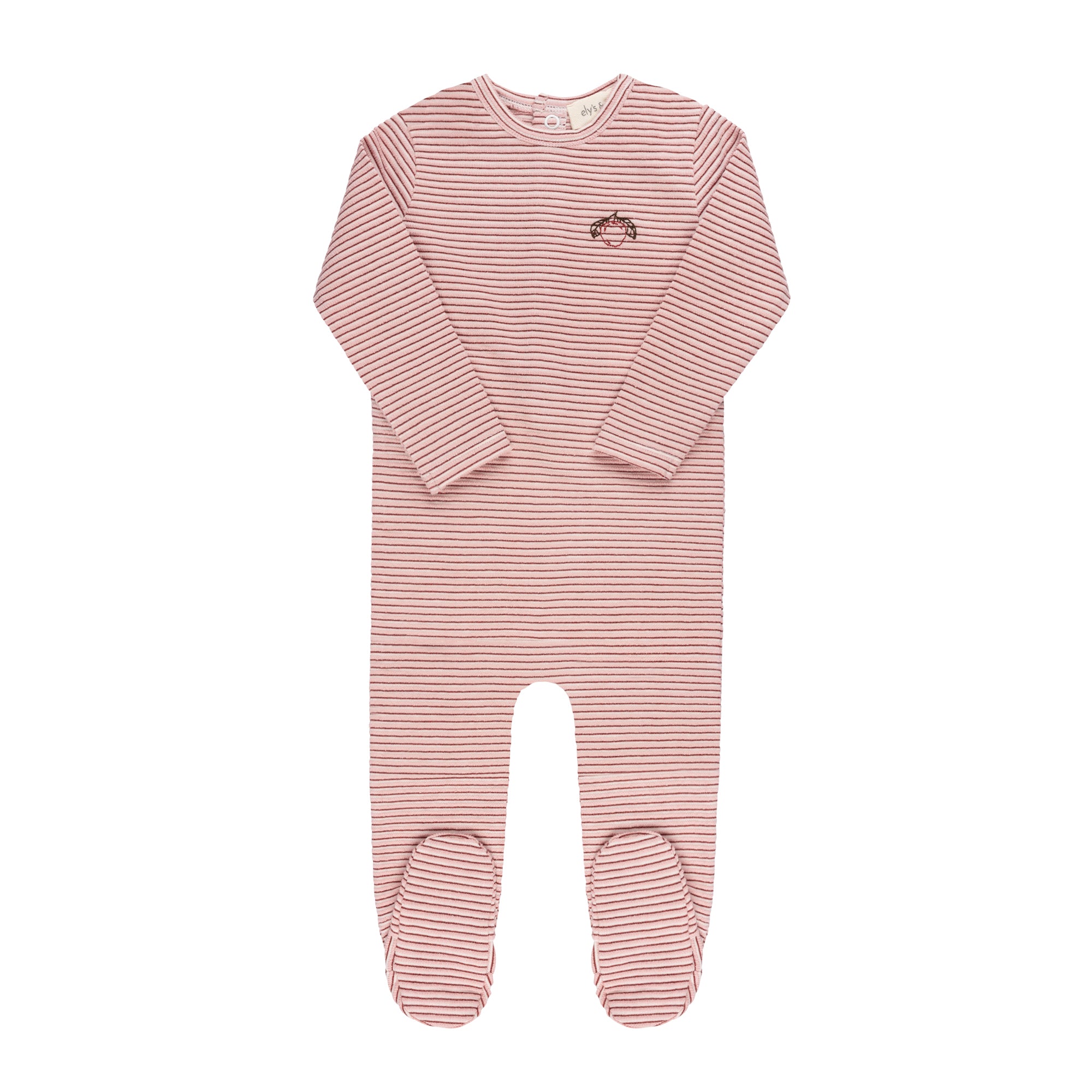 Ely's & Co Pink Metallic Stripe Footie & Beanie