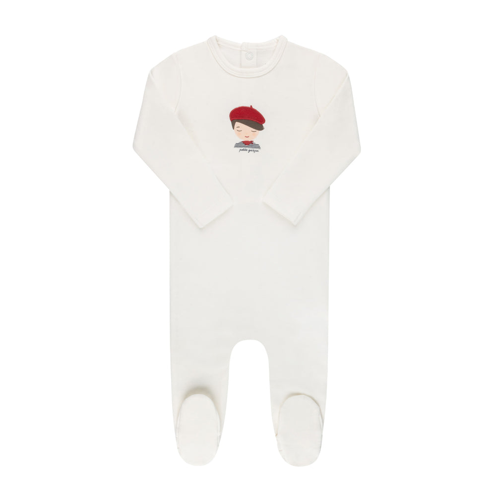 Ely's & Co Ivory Organic French Terry Footie