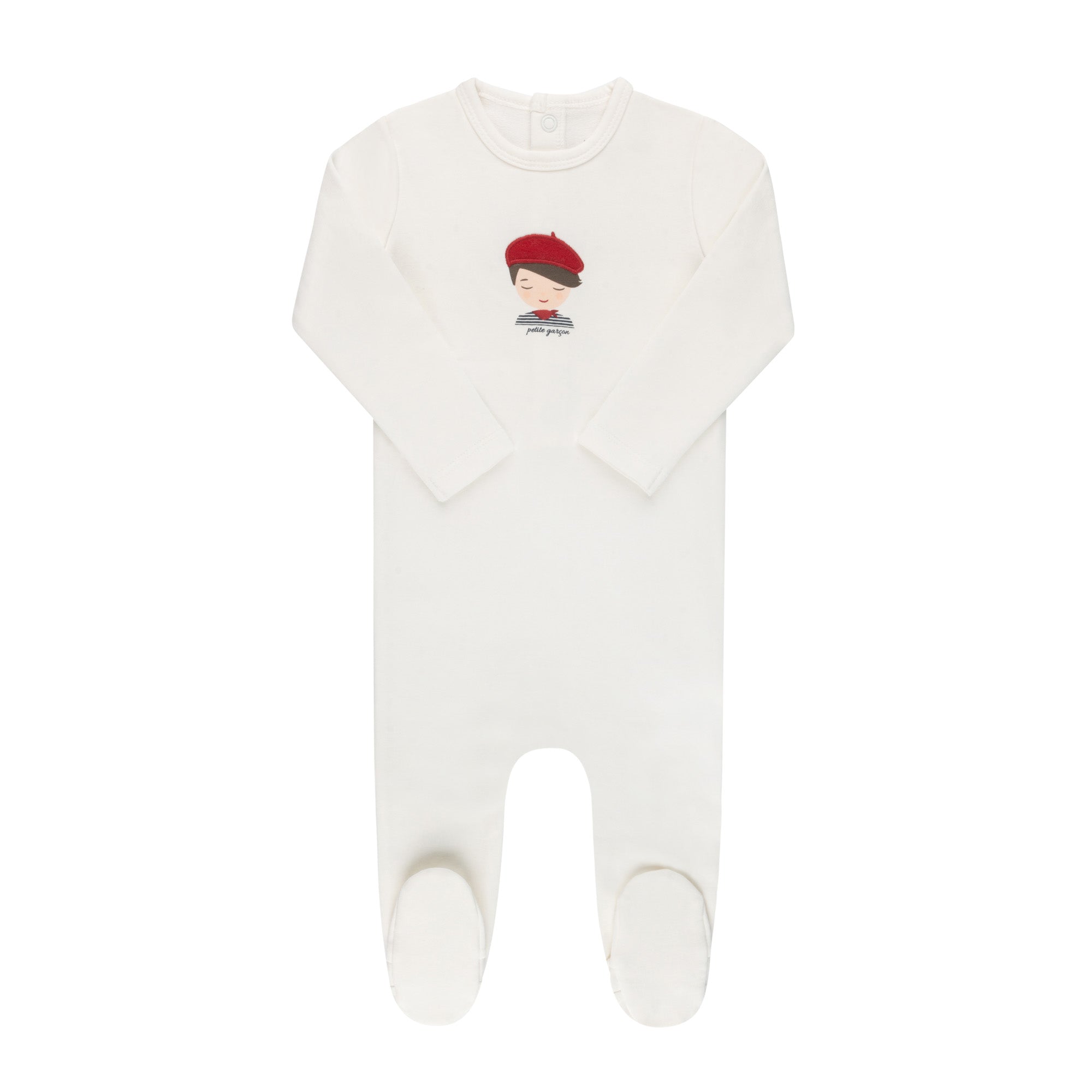 Ely's & Co Ivory Organic French Terry Footie