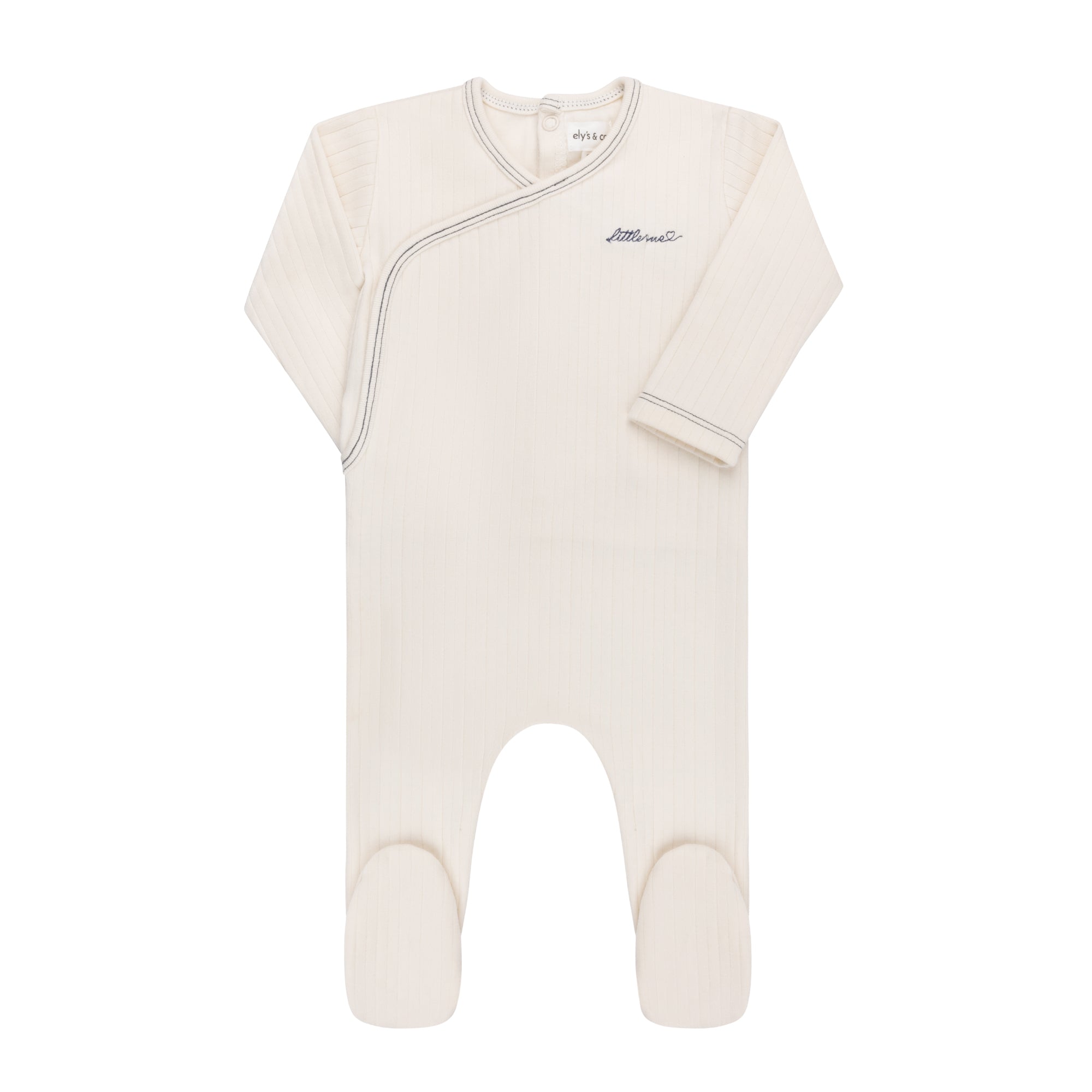 Ely's & Co Ivory Organic Little One Kimono Footie