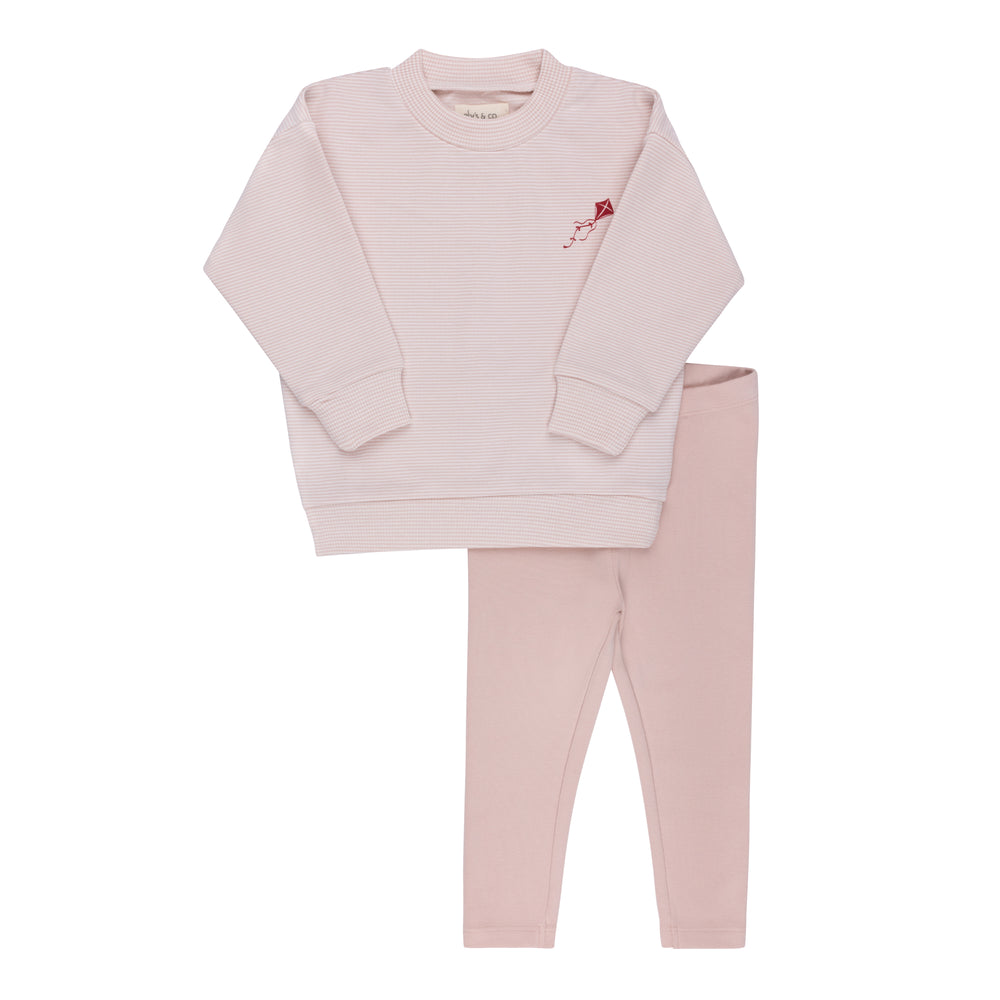 Ely's & Co Pink Organic Terry Kite Lounge Set