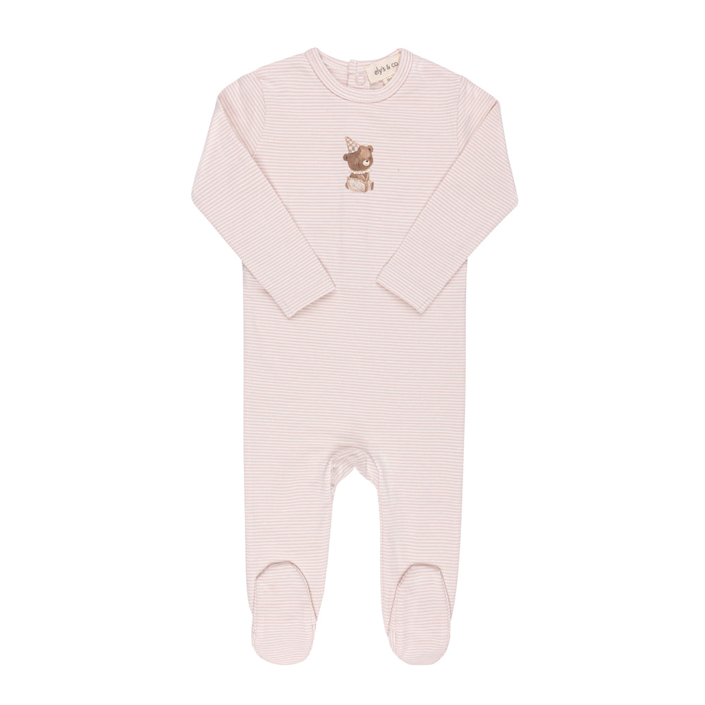 Ely's & Co Pink Bear Footie