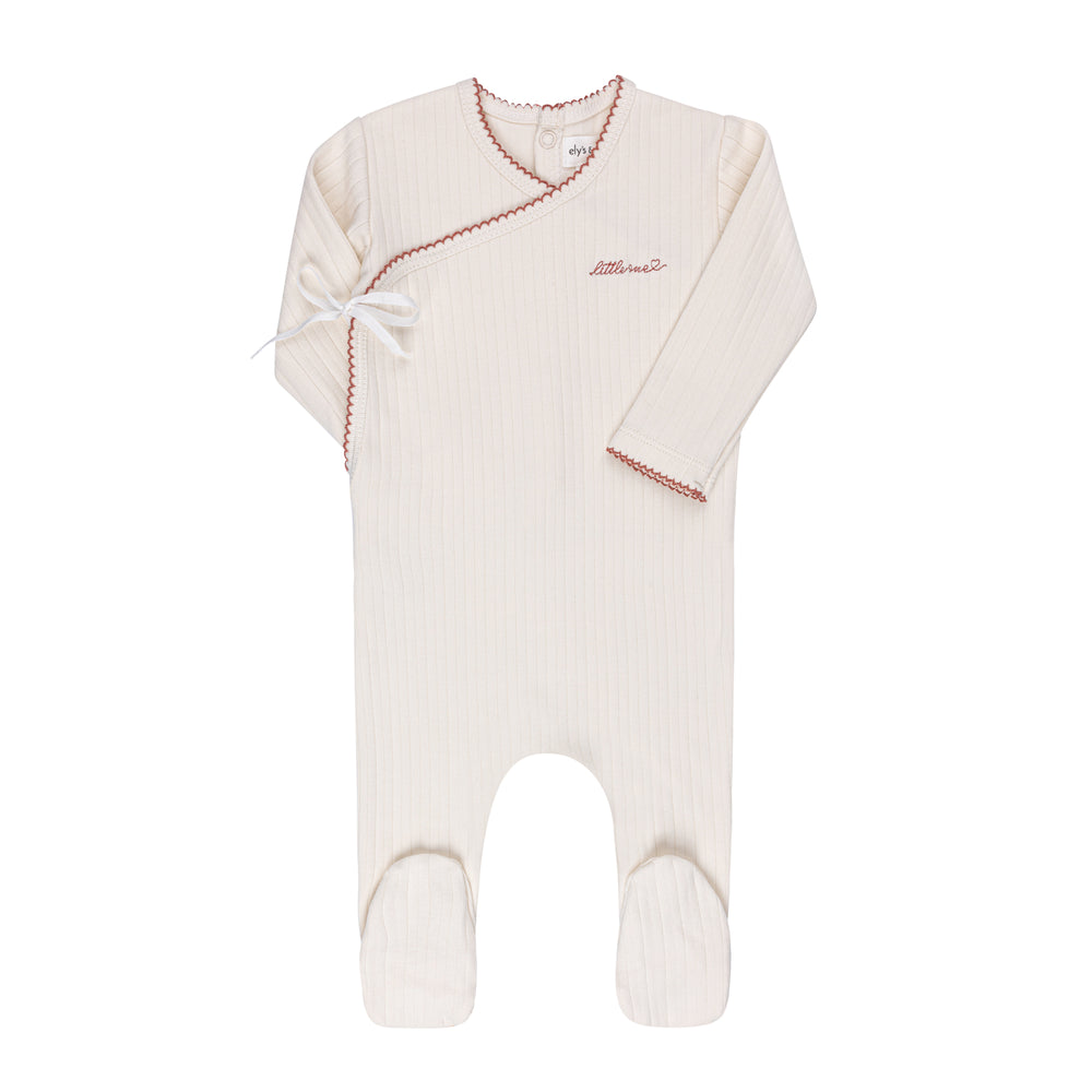 Ely's & Co Ivory Organic Little One Kimono Footie & Beanie