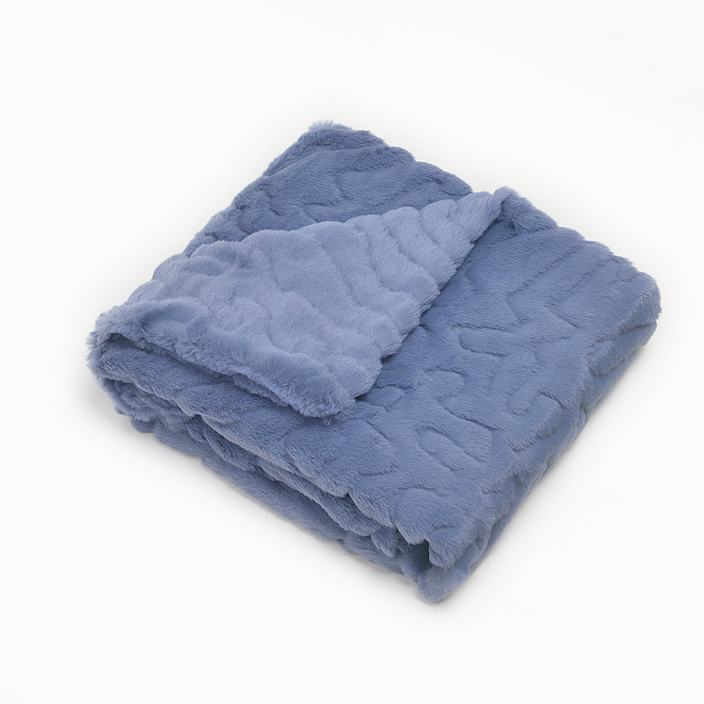 Cuddle Cookie Ultra Soft Solid Blue Fur Blanket