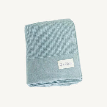 Little Bundle Knit Blanket Blue