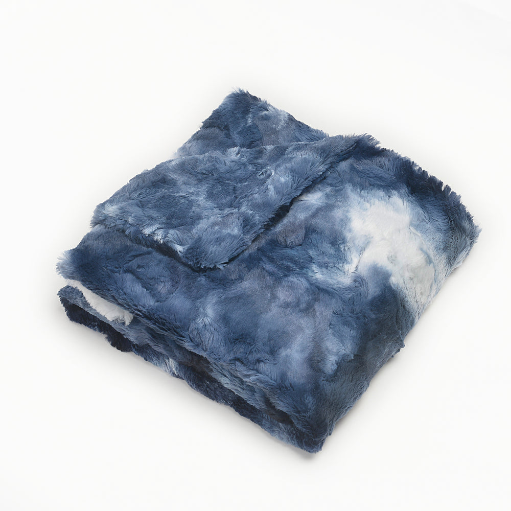 Cuddle Cookie Blue Tie Dye Fur Blanket