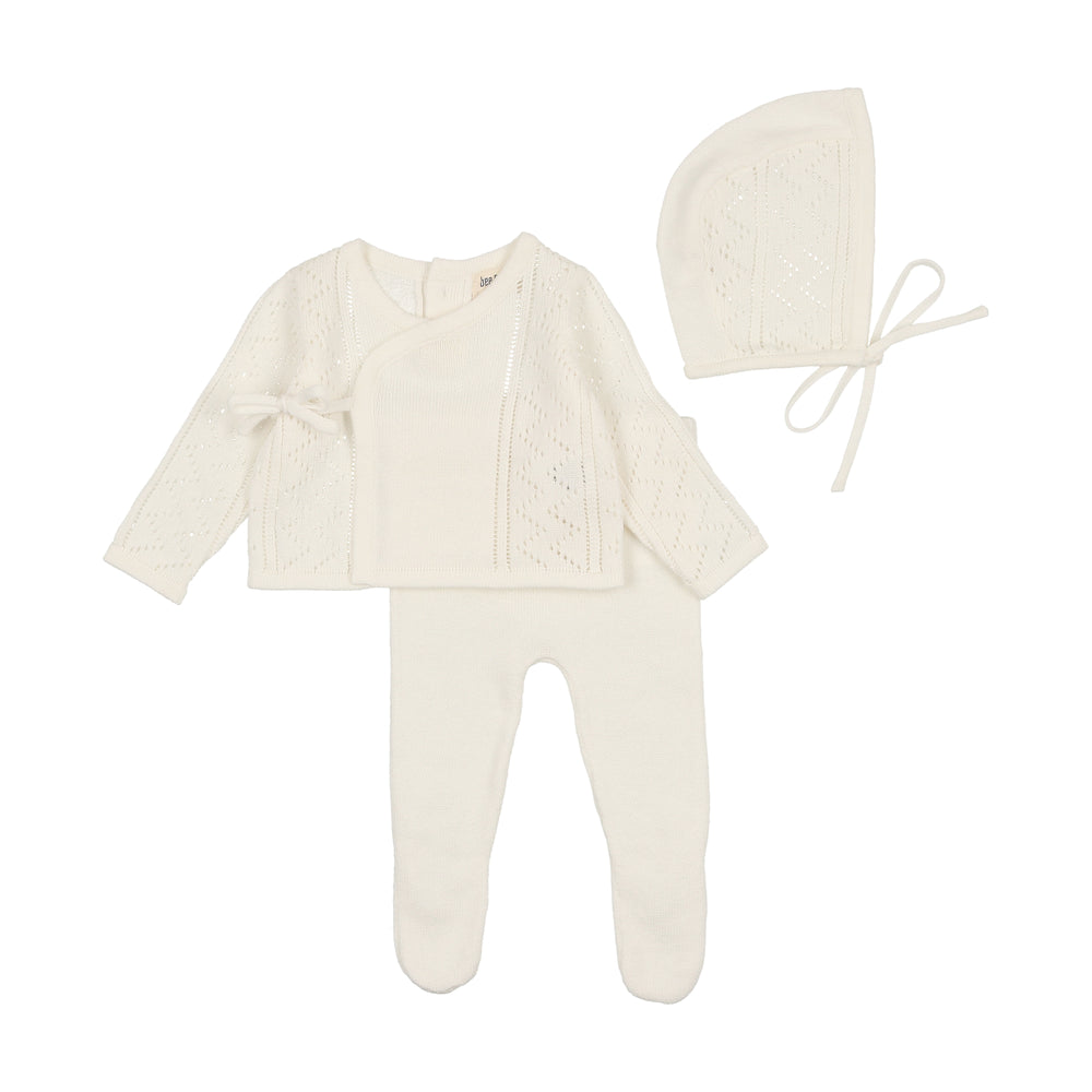 Pre-Order Bee & Dee Pointelle Wrap Outift & Bonnete