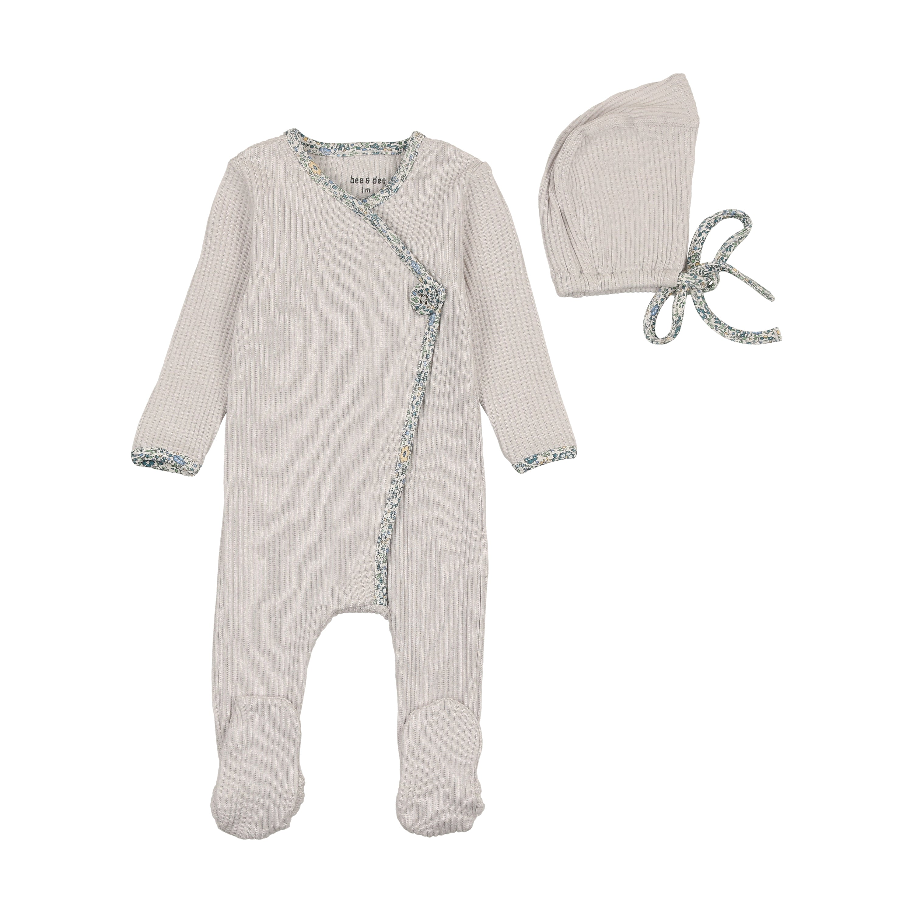 Pre-Order Bee & Dee Boys Print Poplin Trim Layette Set