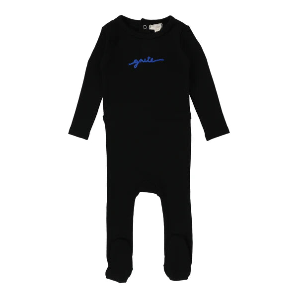 Lil Legs Gnite Footie- Black & Blue