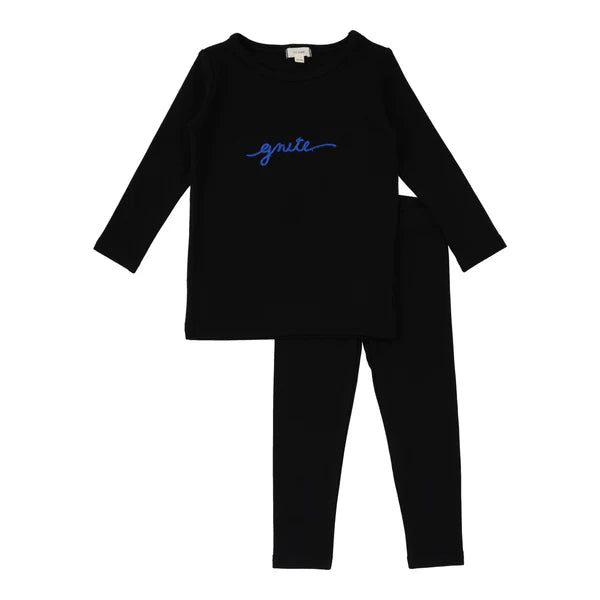 Lil Legs Gnite Loungewear- Black & Blue