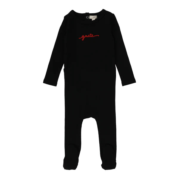 Lil Legs Gnite Footie- Black & Red