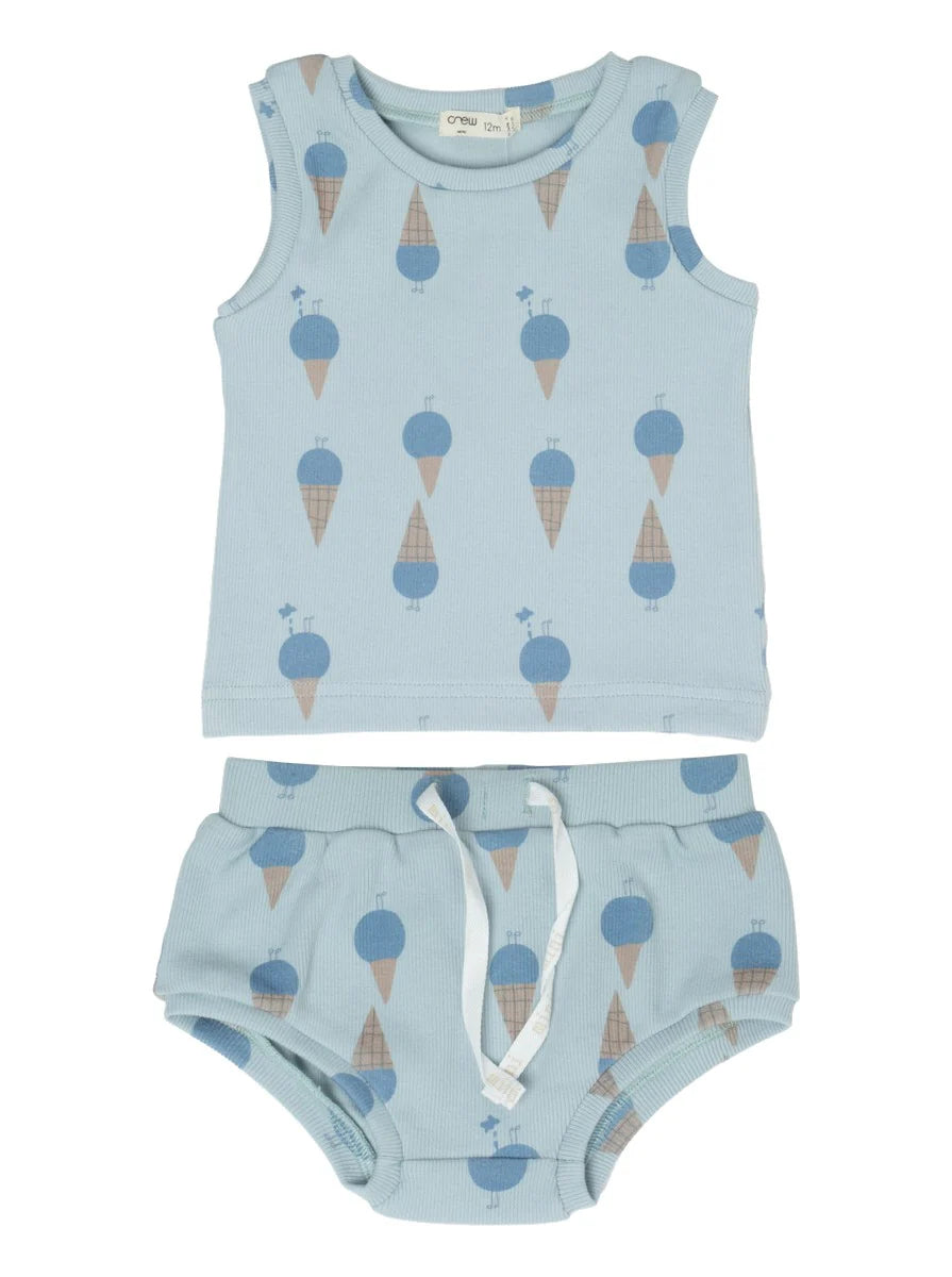 Crew Blue Cotton Tank Set