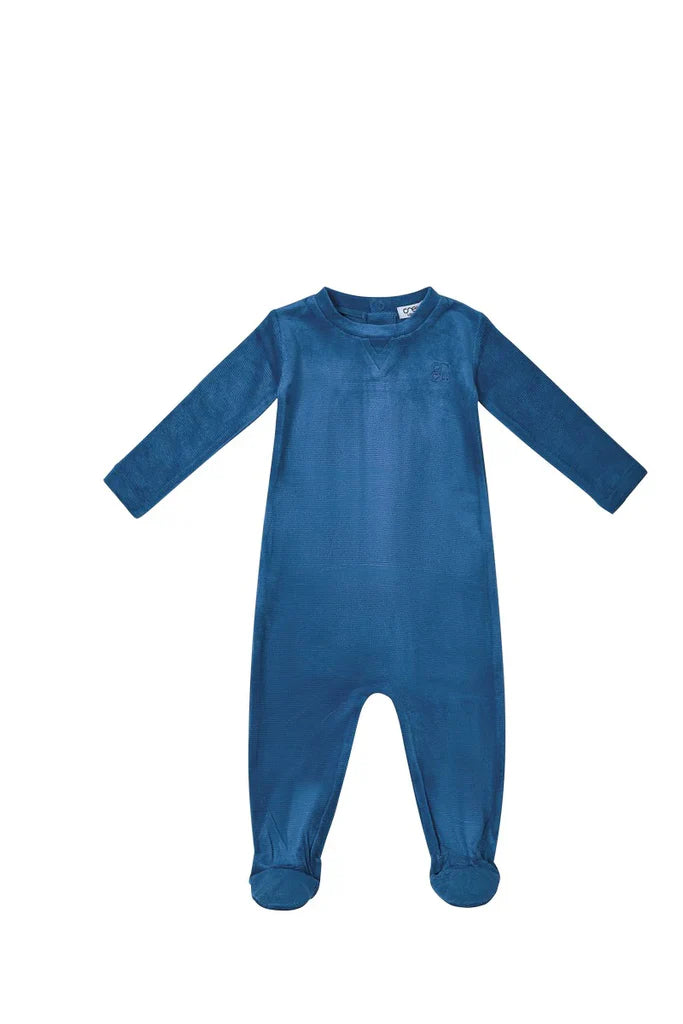 Kipp Blue Rib Velour Footie