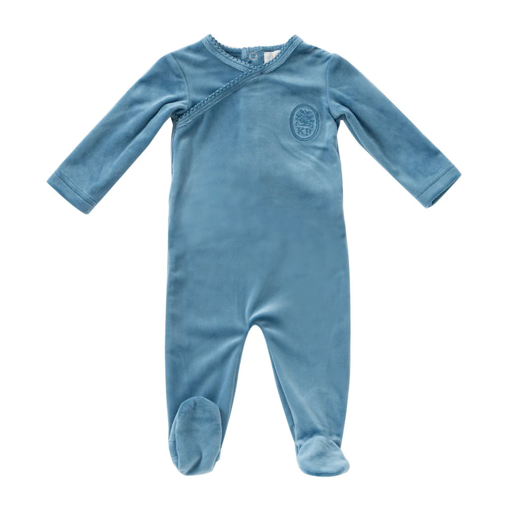 Kipp Embroidered Footie- Blue