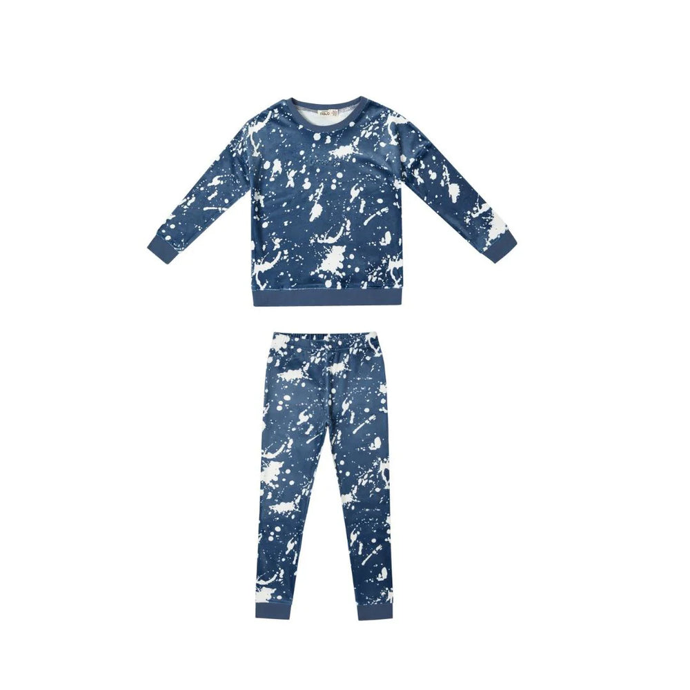 Kipp Blue Velour Tie Dye Lounge Set