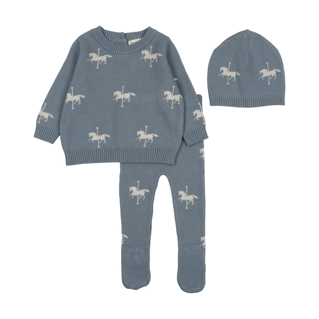 Bee and Dee Stone Grey Knit Carousel- Two Piece