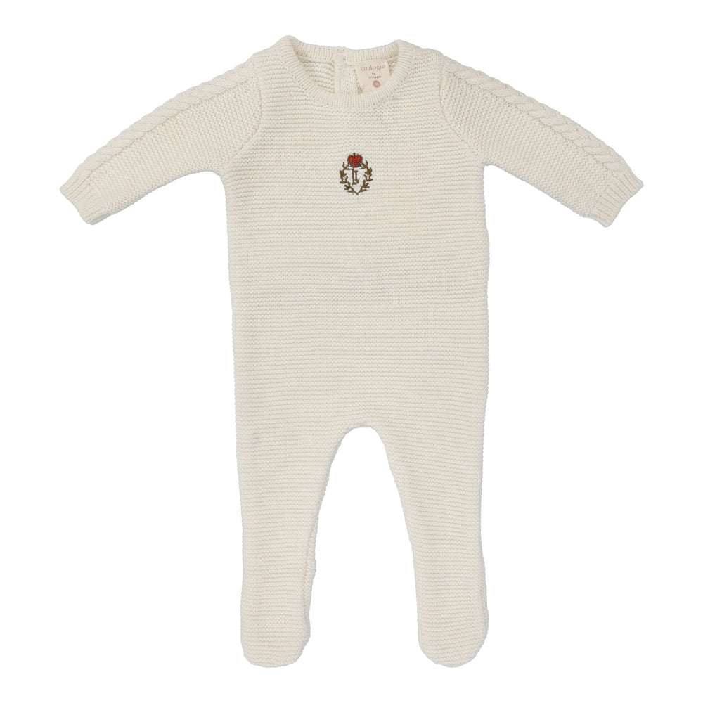 Lil Legs Cream Crest Knit Footie