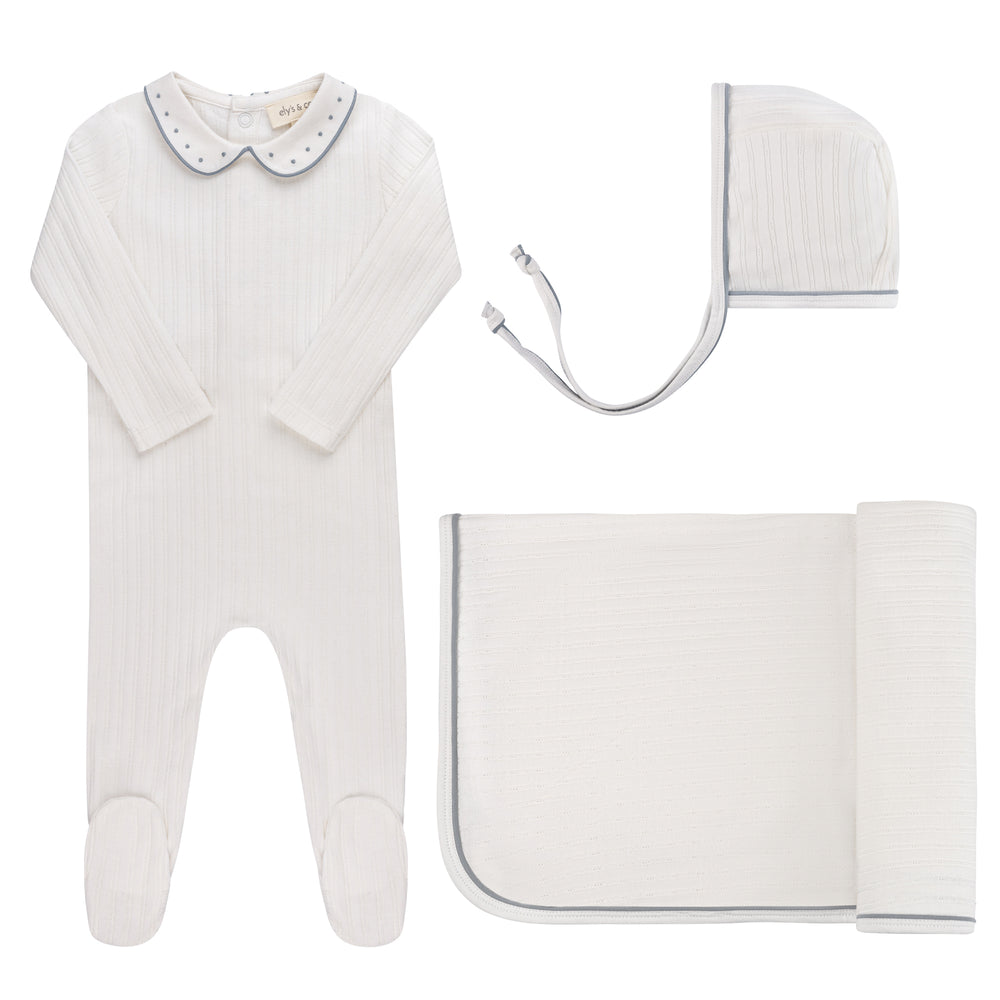 Ely's & Co Wave Collection Ivory Pin Layette Set