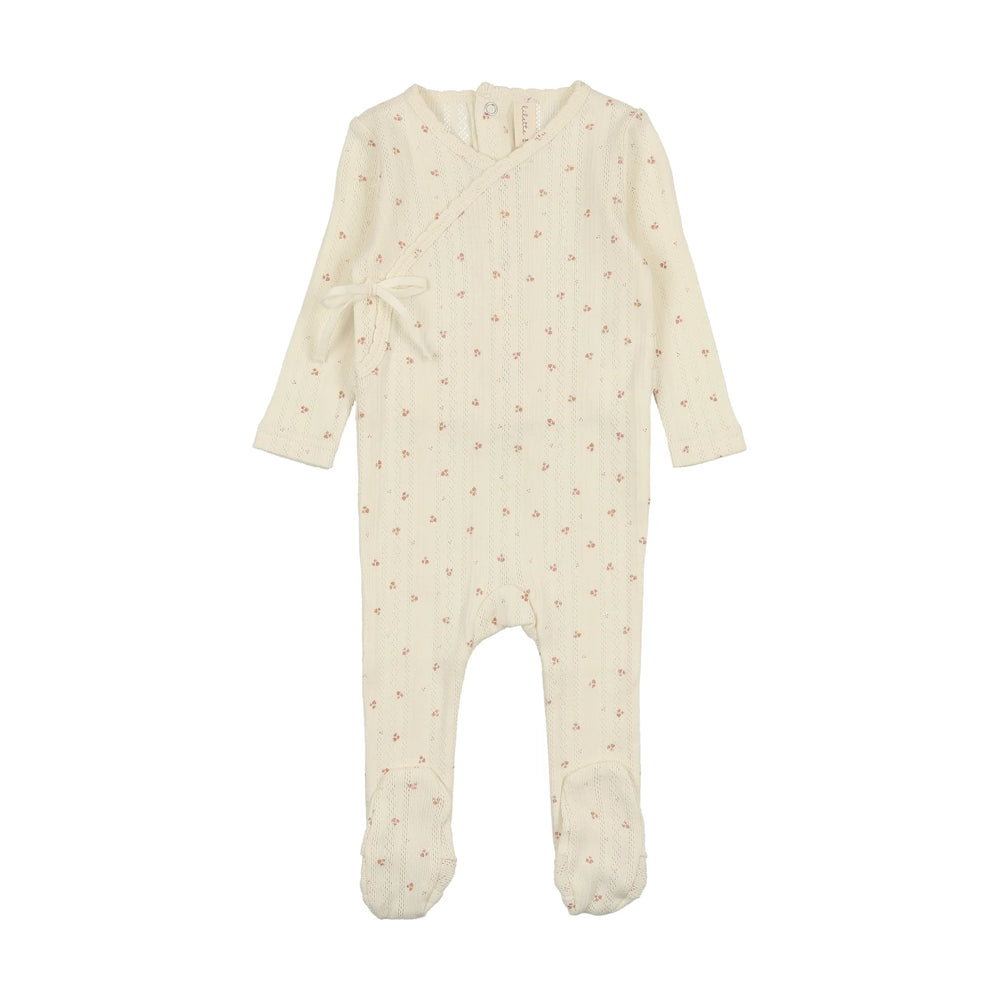 Lilette Girls Printed Pointelle Wrap Footie