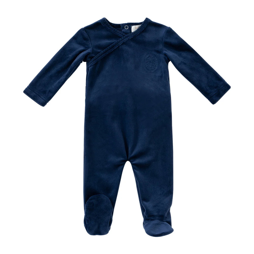 Kipp Embroidered Footie- Navy