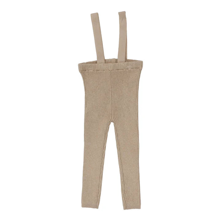 Analogie Oatmeal Knit Suspender Leggings