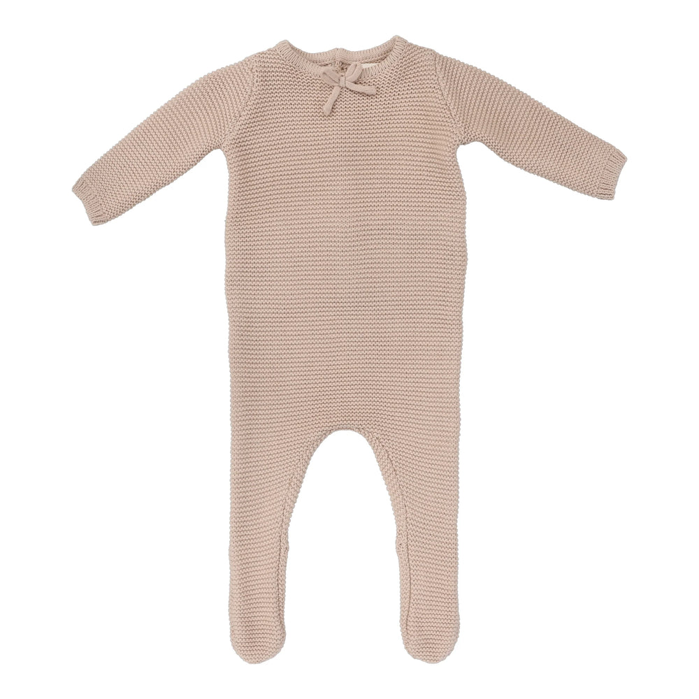 Lil Legs Pink Knit Collar Footie