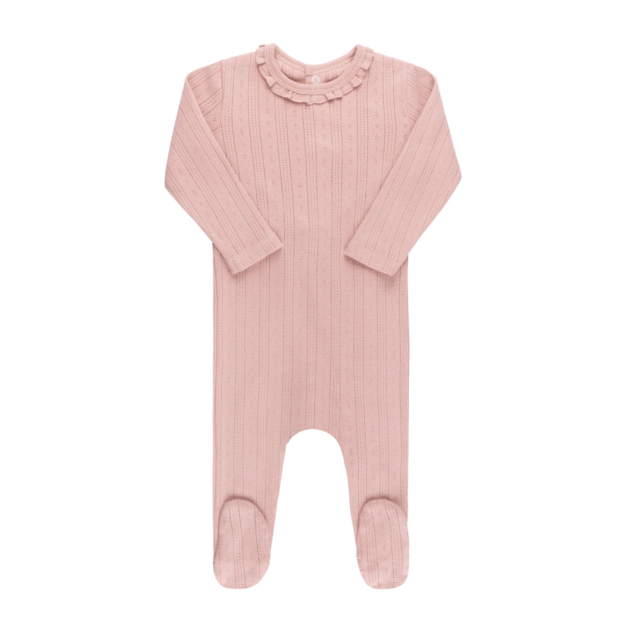 Ely's & Co Lace Trim Pointelle Collection- Pink-Footie