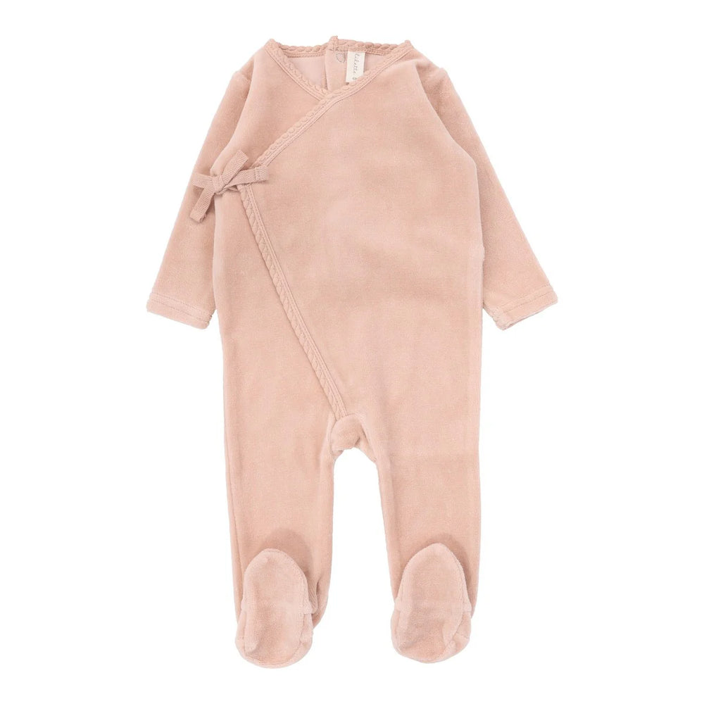 Lilette Pink Velour Wrap Footie