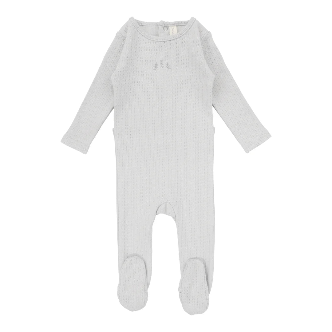 Lil Legs Striped Pointelle Boys Footie