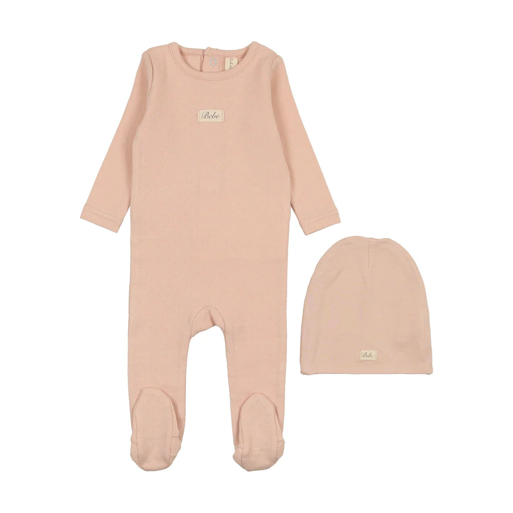 Lilette Pointelle BEBE Footie & Beanie