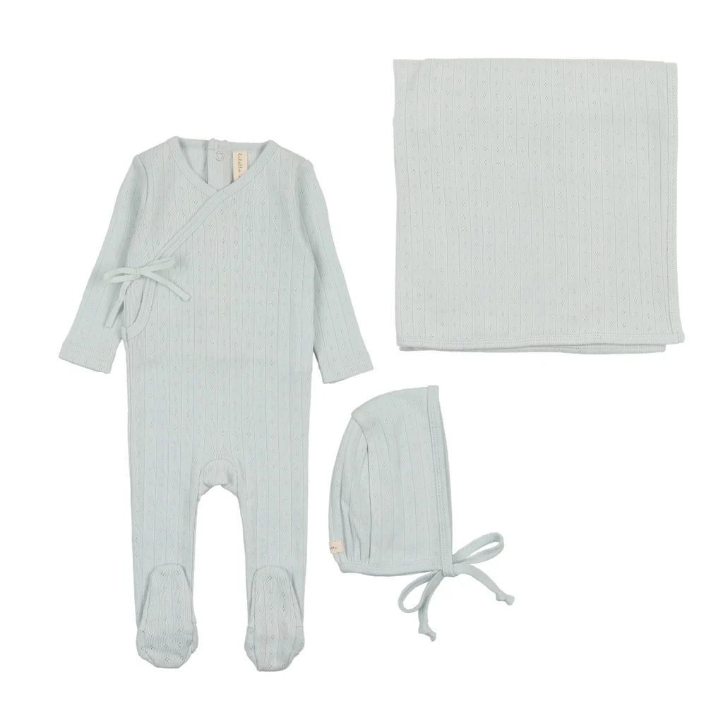 Lilette Fine Pointelle Layette Set- Sky Blue